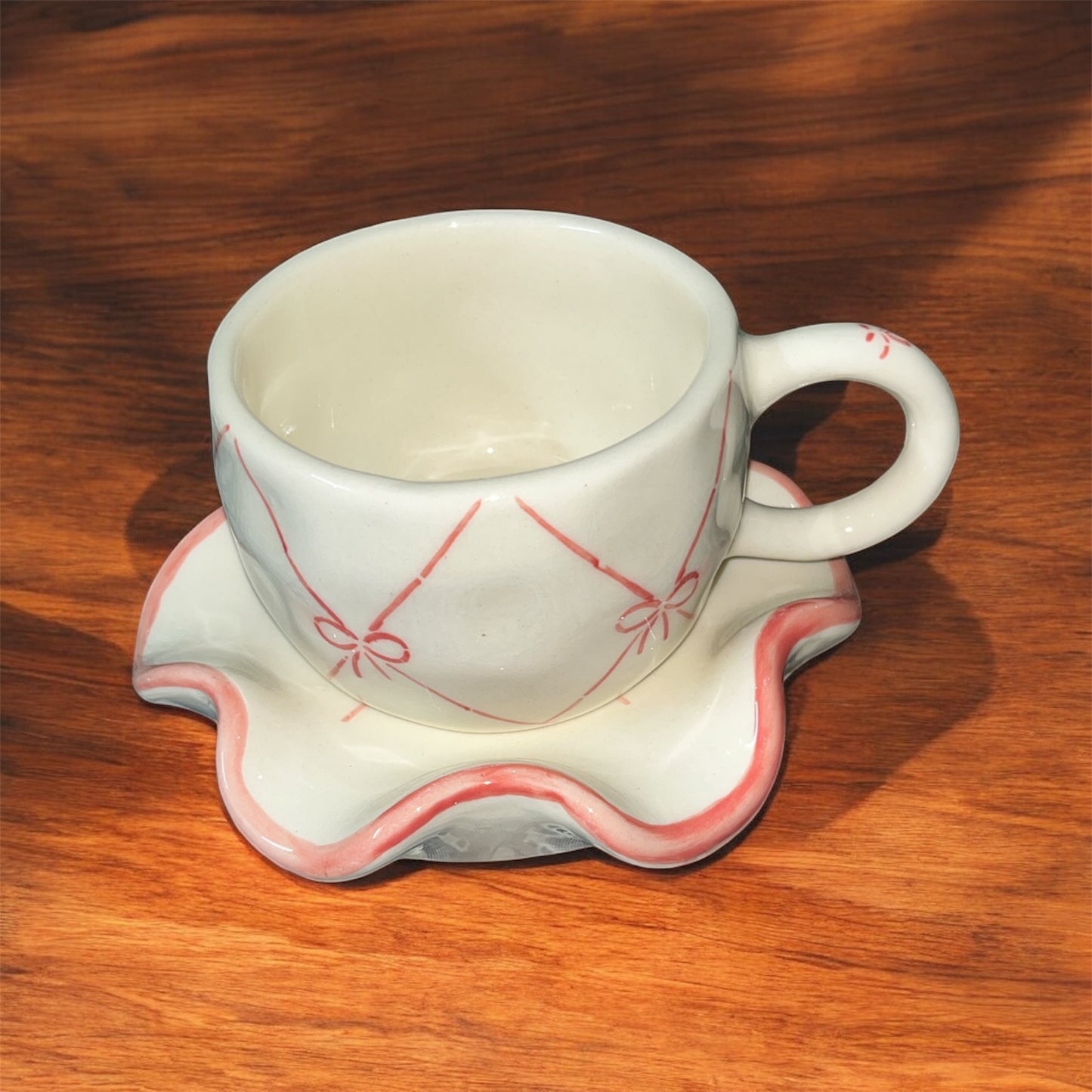 SOULCRAFTZ Ceramic Coffee Tea Milk Mug & Saucer | Microwave & Dishwasher Safe Ceramic Tea Cup | Perfect for Latte, Cappuccinos, Tea Bag & Beverages (Cream, 250ml)
