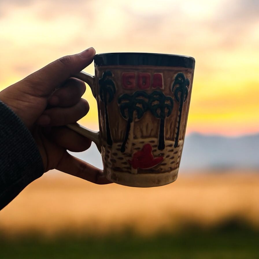 SOULCRAFTZ Ceramic Glazed Coffee Mug | Goa Souvenir Gift | Indian Travel Collectible | Stylish Handmade Mug for Home & Office