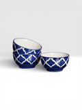 Moroccan Heritage Ceramic Soup Bowls – Set of 3 | Hand-Painted Blue & White Serving Bowls | Microwave & Dishwasher Safe