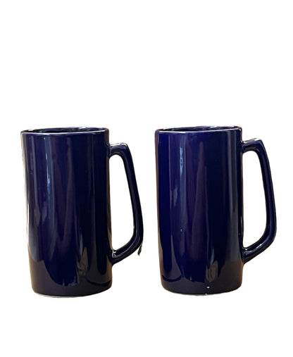 SOULCRAFTZ Ceramic Beer Mug | Set of 2 | Blue, 450ML