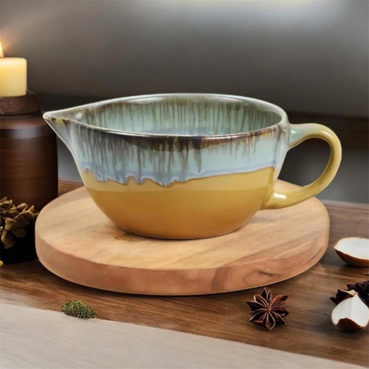 SOULCRAFTZ Ceramic Soup Bowl, Soup Mug Soup Cup Soup Studio Finish |Soup Cup Ceramic Microwave Safe (Capacity 500 ML) Studio Pottery