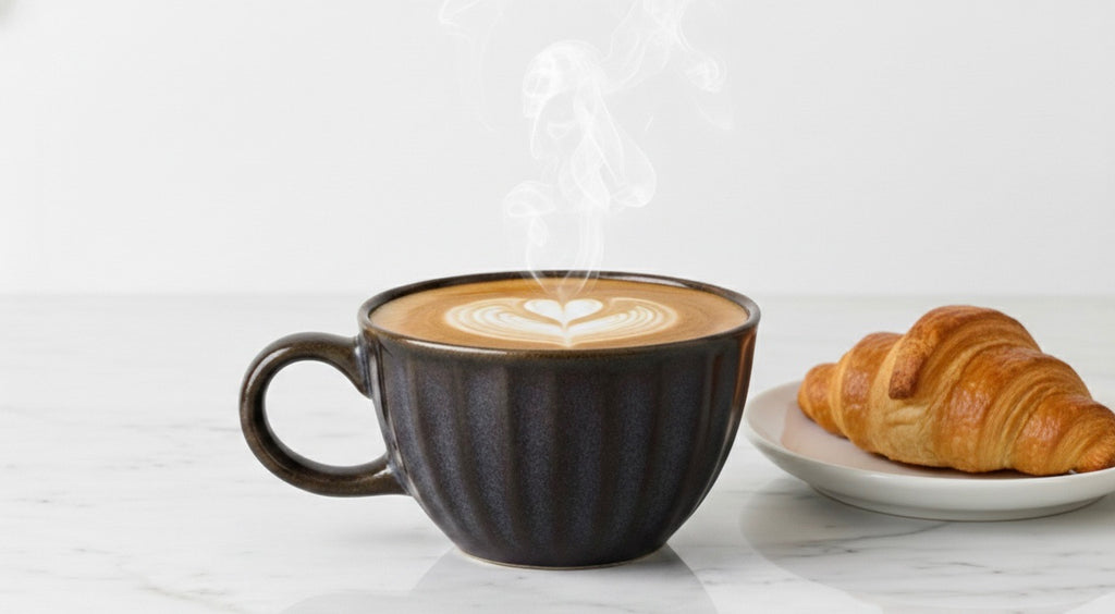 Rustic Stoneware Latte Mug Set – Minimalist Coffee Cups (2 Pack)