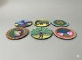 SOULCRAFTZ Hand Painted Mithila Art Round MDF Coasters Set of 6 4 Inch Diameter