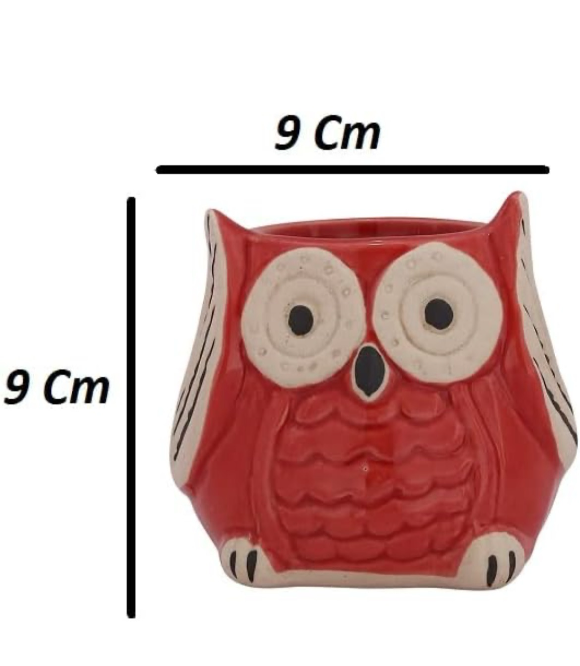 SOULCRAFTZ Owl Design Green Ceramic Pot for Home, Indoor Décor & Gifting (Size: Small plant not included)