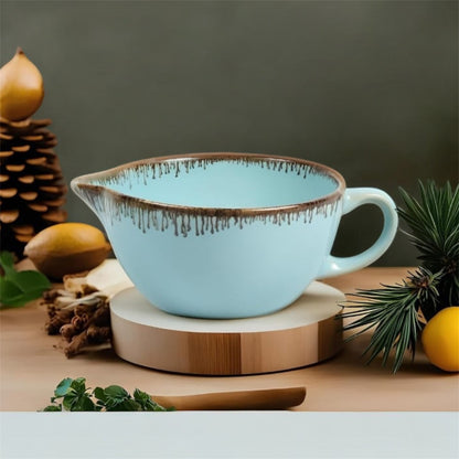 SOULCRAFTZ Ceramic Soup Bowl, Soup Mug Soup Cup Soup Studio Finish |Soup Cup Ceramic Microwave Safe (Capacity 500 ML) Studio Pottery