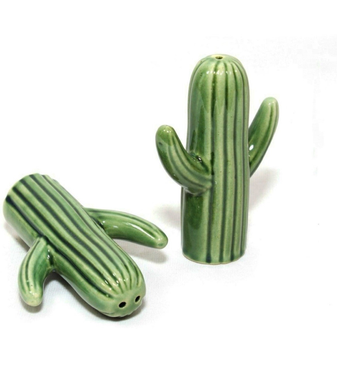 SOULCRAFTZ Salt and Pepper Sprinkler | Seasoning & Spice Shakers | Cactus Set Holder Dispensers Pepper Condiment 2 Pcs | (Green)