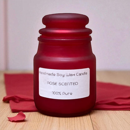 SOULCRAFTZ Handmade Pure Soy Wax Candles, Set of 3, Lavender, Rose & Sandalwood Scented, 100% Pure