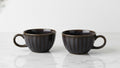 Rustic Stoneware Latte Mug Set – Minimalist Coffee Cups (2 Pack)