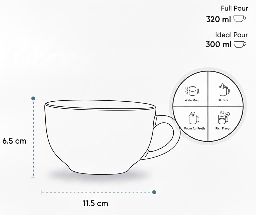 Rustic Stoneware Latte Mug Set – Minimalist Coffee Cups (2 Pack)