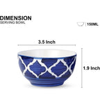 Moroccan Heritage Ceramic Soup Bowls – Set of 3 | Hand-Painted Blue & White Serving Bowls | Microwave & Dishwasher Safe