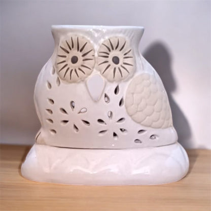 SOULCRAFTZ Handcrafted Owl Shaped Ceramic Electric Aroma Diffuser| Aroma Oil Burner for Aromatherapy| Home Decor and Fragrance with Aroma Oils(Lavender & Lemon Fragrance 20ml Each)