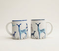 Handcrafted Blue Deer Ceramic Coffee Mug | Artistic Stoneware Tea & Coffee Cup | 350 ml