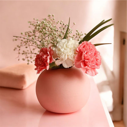 SOULCRAFTZ Ceramic Round Shaped vases | Handcrafted Flower Vases and Pot for Home Decoration