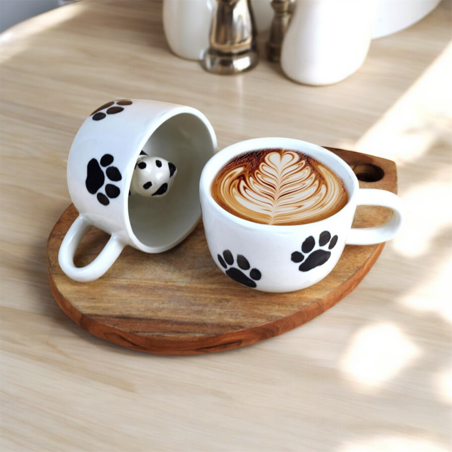 SOULCRAFTZ Cute Animal Ceramic Milk & Coffee Mug - 300ml (10 oz) - Set of 2 | Perfect for Hot Beverages, Microwave and Dishwasher Safe, Ideal for Home, Office, or Gifting