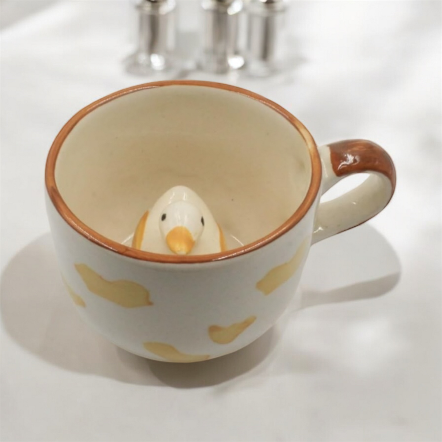 SOULCRAFTZ Cute Animal Ceramic Milk & Coffee Mug - 300ml (10 oz) - Set of 2 | Perfect for Hot Beverages, Microwave and Dishwasher Safe, Ideal for Home, Office, or Gifting