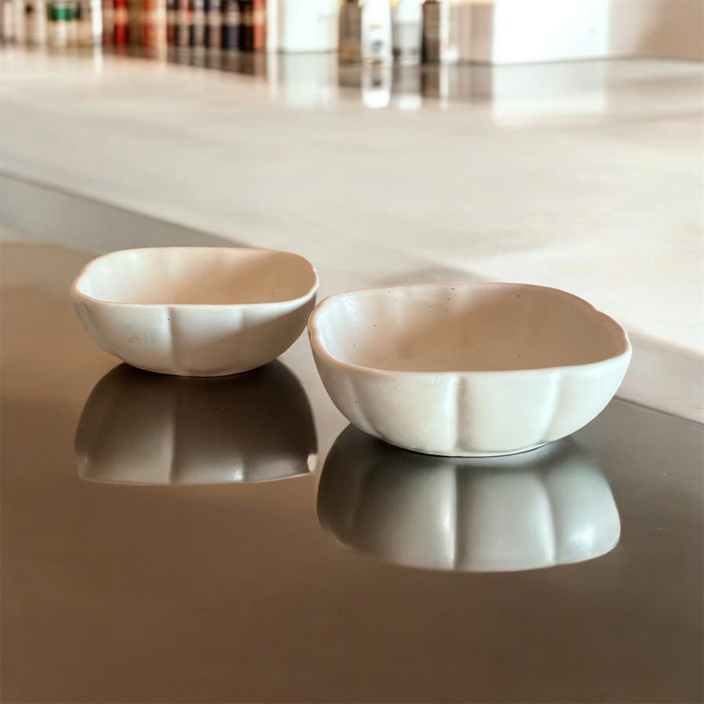 SOULCRAFTZ Ceramic Soup Bowl Set Kitchen & Dining Tableware Dinnerware & Serving Bowl Vegetable Bowl Dessert Bowl (Capacity : 200 Ml) Pack of 2